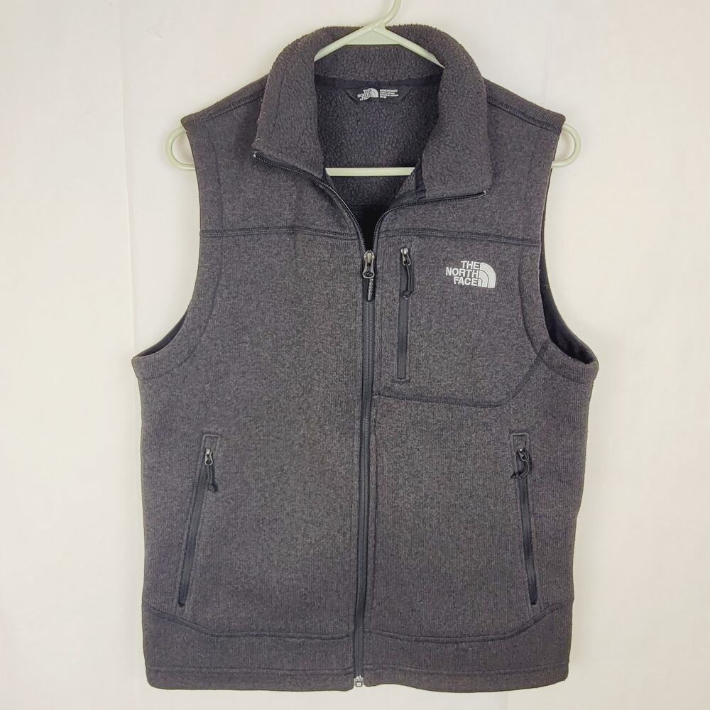 North Face grey knit vest Size Med mens fleece lined gorpcore outdoors utility